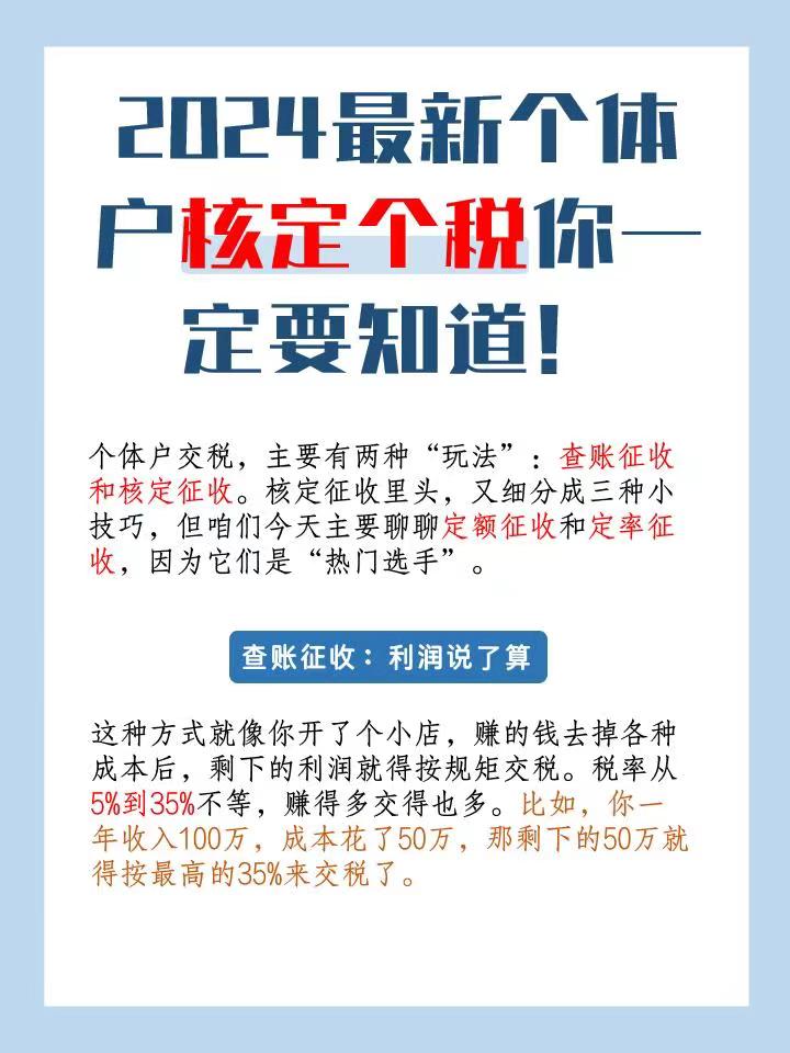 威海2024最新个体户核定个税你一定要知道！